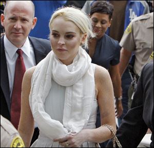Lindsay Lohan arrives Wednesday at the Los Angeles Superior Court West District Airport Courthouse.