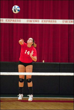 Owens' Brittany Egbert, a Hopewell-Loudon graduate, is a team captain. She has 399 kills for the Express.
