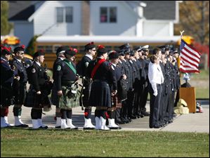 Several fire departments in attendance at Charolette 'Charlie' Adair's funeral included Hanco EMS.; Sylvania Twp.; Lyons Royalton FD.; Washington Twp. Fire  & Rescue; Monclova Twp. F & R; Highland Twp. VFD; Concord Twp.; Lucas County EMS.; Providence Twp; Lucas Cty. Sheriff Dept.; Metamora-Amboy VFD; Spencer Twp. F-R; Swanton F & R; Bedford [MI] Twp FD; Sunoco.