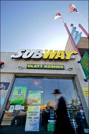 Subway maintains several kosher restaurants, including this one in Los Angeles.