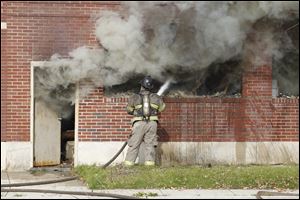 Toledo Fire Department responds to a fire near the corner of Dorr and Upton.