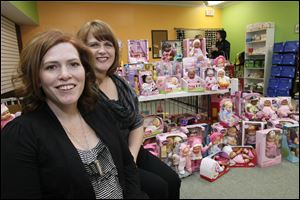 Deidra Montrie of Lambertville, left, and Adele Lietaert of Monroe, began the event to honor their grandmother, Betty Maveal, who didn't have dolls growing up but collected them when she was older. Similar events are being held in North Carolina and Arizona.