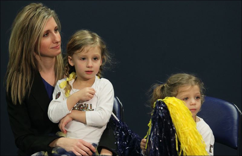 Matt Campbell's wife Erica Campbell and daughters Katie 3 and Izzy 2