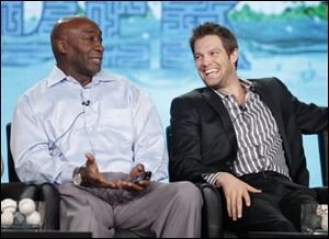 Cast members Michael Clarke Duncan, left, and Geoff Stults participate in the panel discussion for the Fox television show 