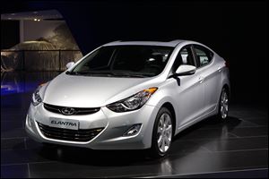 The 2012 Hyundai Elantra is shown at the North American International Auto Show in Detroit, Monday.