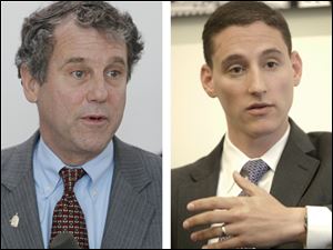 U.S. Sen. Sherrod Brown (D., Ohio), left, and Ohio Treasurer Josh Mandel.