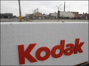 One of several empty Kodak employee parking lots at the Kodak factory in Rochester, N.Y.