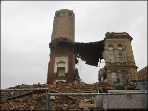 Demolition continues at the Seneca County Courthouse on January 23, 2012.