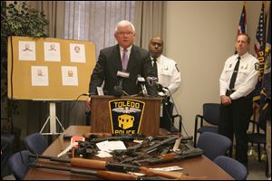 Dave Bauer, David Bauer, assistant U.S. Attorney in charge of the Toledo office, talks about gun prosecutions in the Toledo area. Chief Diggs, Dave Bauer, and Special Agent Kyle Walton of the ATF will discuss gun prosecutions in Toledo. Highlights from 2011 will be presented along with TPD's enforcement and prevention strategies for 2012 regarding gun violence.