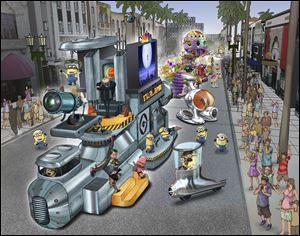 This computer generated concept rendering released by Universal Orlando shows the planned Universal Superstar Parade for Universal Studios Florida.