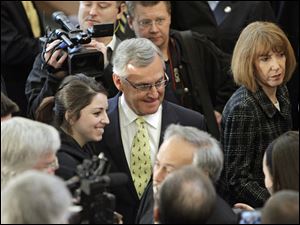 Ex-OSU football coach Jim Tressel took a new position as vice president for strategic engagement at Akron. 