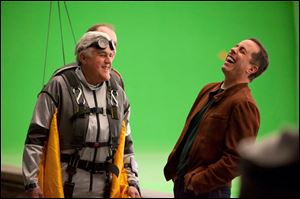 Jay Leno, left, and Jerry Seinfeld appear in Honda Motor Co.'s first Super Bowl ad for the Acura NSX. The company recently posted an extended version of the television spot online.