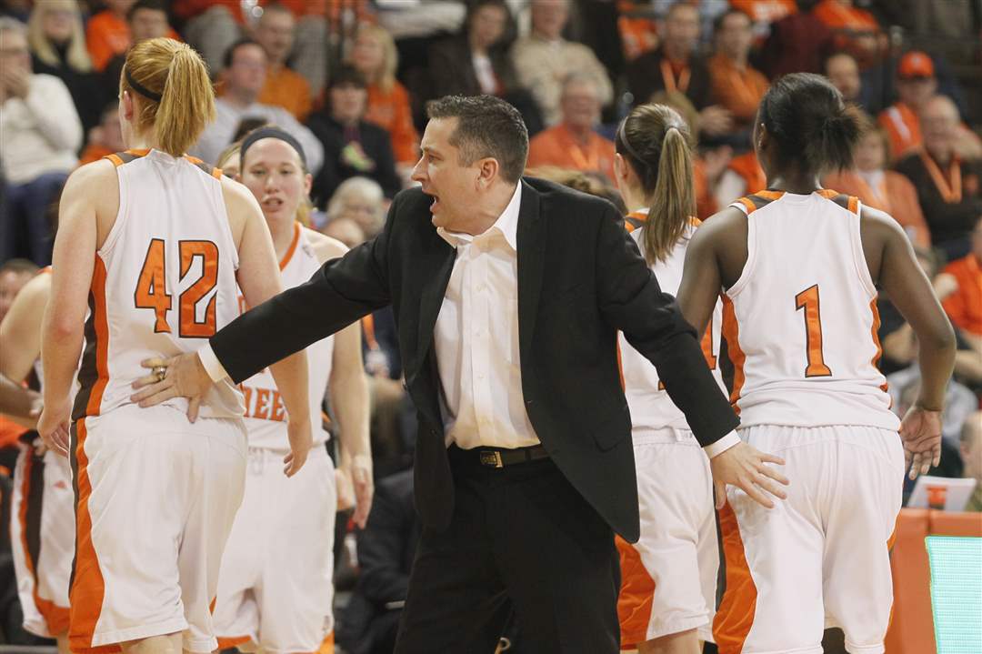 BGSU-head-coach-Curt-Miller-gets-his-players-off-the-court-for-a-timeout