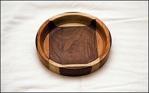 A wooden bowl by Bud Dennis is part of a show of his work opening Feb. 17 at Akimbo Gallery in Bowling Green.