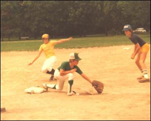 Kids enjoy a day  of playing baseball at White Park in 1979. They're still playing ball today, and the spring and summer registration for children ages 6-18 began Tuesday and runs through Thursday at Bedford High School from 6-8 p.m.