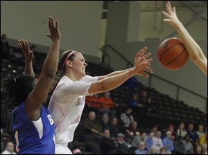 Bowling Green State University's Jessica Slagle's, show at this game against Buffalo, was named MAC East player of the week on Monday. 