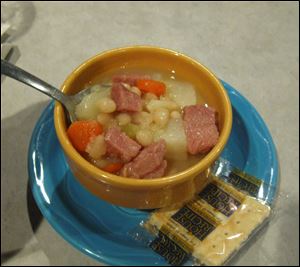 Some of the bean soups, like this one, are "chunky," while others
seem to offer little more than beans.