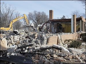 The demolition of Beverly Elementary School in South Toledo continues.