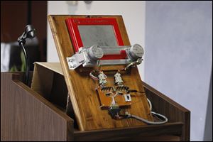 The remote-controlled Etch A Sketch is a collaborative engineering senior project by University of Toledo alumnus Jonathan Bolback, who now works at SSOE.