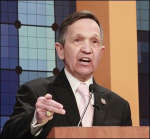 Rep. Dennis Kucinich's advertisement, airing only in Cleveland, is the politician's first radio or television ad in the race that ends with the election March 6.