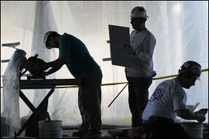 Workmen this week prepare the Valley Forge (Pa.) Casino Resort for its upcoming opening.