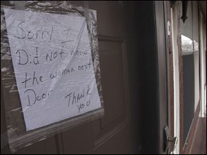 A neighbor of Winifred D. Lein, 69, of Perrysburg Township posted this note on the door.