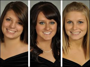 The BGSU students killed in the wrong-way I-75 crash are, from left, Christina Goyett, 19, of Bay City, Mich.; Sarah Hammond, 21, of Yellow Springs, Ohio; and Rebekah Blakkolb, 20, of Aurora, Ohio.