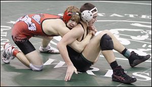 Dalton Nicely of Wauseon defeats Luke Cramer of Oak Harbor in a 138 pound semifinal match during the Division II State Wrestling Tournament  Thursday in Columbus, Ohio.