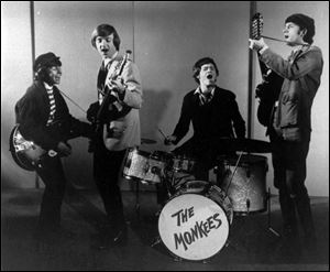 This 1966 photo shows The Monkees, singing group, from left, are, Davy Jones, Peter Tork, Micky Dolenz and Mike Nesmith.