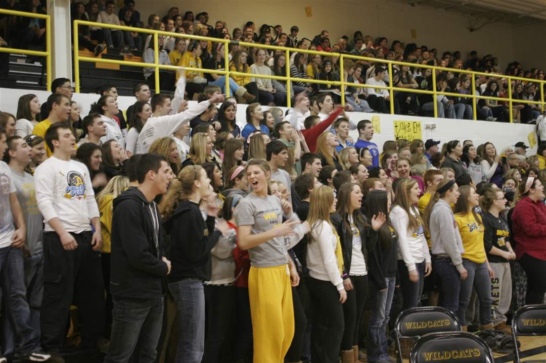 The-senior-class-at-Northview-cheers-on-the-hockey-team