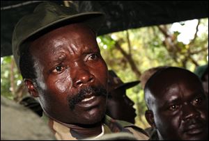 In this Nov. 12, 2006 file photo, the leader of the Lord's Resistance Army, Joseph Kony answers journalists' questions following a meeting with UN humanitarian chief Jan Egeland at Ri-Kwamba in southern Sudan.