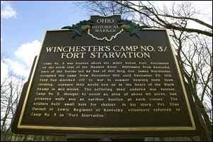 A marker commemorates Camp No. 3, where militiamen encamped in November and December of 1812.