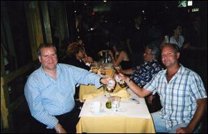 Paul Kunkel, left, and Robie Waganfeald in Costa Rica on part of a seven week trip that ended with their misdemeanor arrest in New Orleans on August  27, 2005.