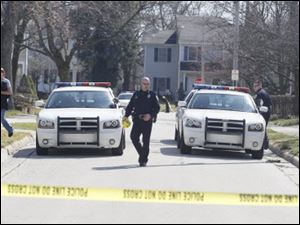 Police on the scene where a Wauseon middle school student was shot Wednesday.