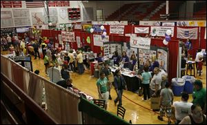 A large crowd turns out for the Bedford Trade Fair at Bedford High School March 17. The Bedford Business Association sponsored the event.