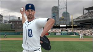 An animated Detroit Tigers ace Justin Verlander is shown in Major League Baseball 2K12.