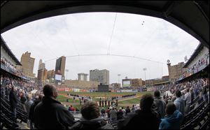 Jets from the 180th Fighter Wing fly by before last year’s home opener. The Mud Hens will begin their 11th season at Fifth Third Field.