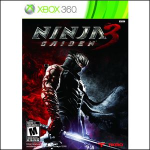 Ninja Gaiden 3; Score: * *; System: Xbox360; Genre: Action; No. Players: 1 (2-18 online); ESRB rating: M (Mature).