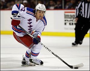 New York Rangers left wing Carl Hagelin (62) was suspended for three games by the NHL on Sunday for elbowing Ottawa Senators captain Daniel Alfredsson in the head during New York's loss in Game 2 of the first-round Eastern Conference series. 
