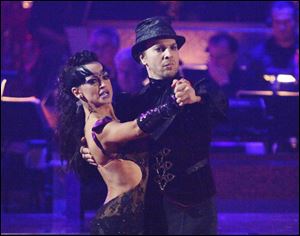 Singer Gavin DeGraw and his partner Karina Smirnoff perform on the celebrity dance competition series 