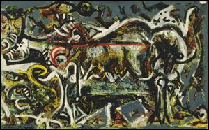 Jackson Pollock's 1943 Oil, gouache, and plaster on canvas titled, 