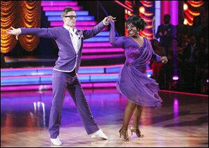 Singer Gladys Knight, right, and her partner Tristan MacManus perform on the celebrity dance competetion series, 