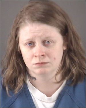 Rebecca Steinmiller, 25, was arrested today on the third-degree felony, which alleges she failed to contact law enforcement or seek medical attention for her son for four days after discovering a serious injury to his arm. NOT BLADE PHOTO