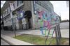  A bright bike rack on the 1800 block of Adams in front of Ottawa Tavern.