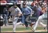  Brad Myers works as a third base umpire in Monday's Mud Hens-Syracuse game. The Springfield High graduate began working as an International League umpire last season. In Sunday's Toledo game, Myers served as the home plate umpire. He is getting closer to working in the big leagues.