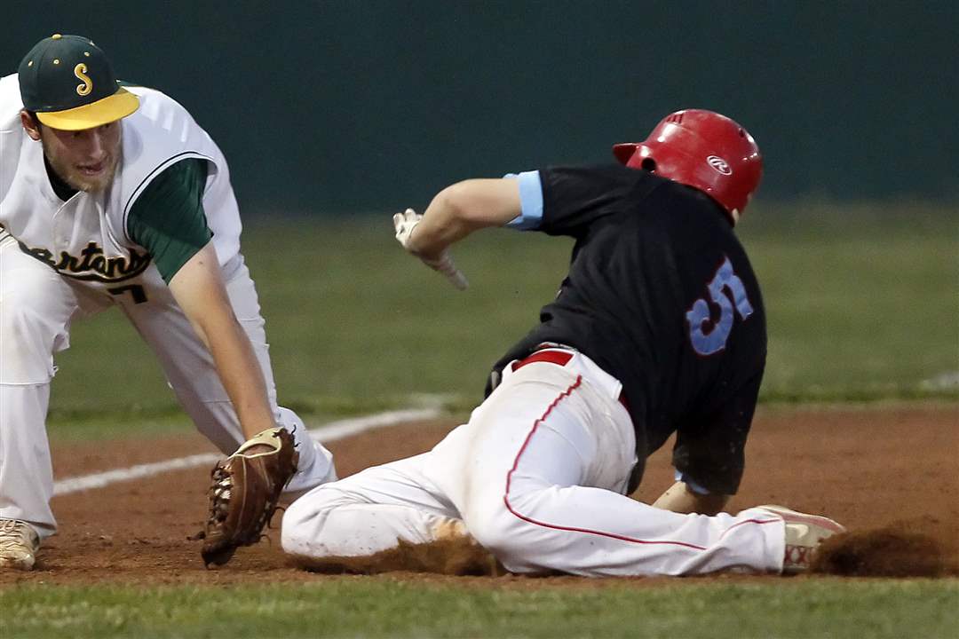 Start-third-baseman-Tyler-Snyder-7-tags-out-Bowsher-s-Jake-Almanza