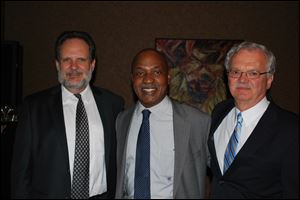 Kevin Mulder, executive director of LAWO, Charles Ogletree, Jr., and Joe Tafelski, executive director of ABLE, at the Justice Awards.