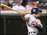  Detroit Tigers' Quintin Berry grounds into a fielders choice in the seventh inning against the Indians Wednesday.