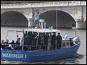 Toledo Maritime Academy students aboard the Mariner 1 to escort the training vessel State of Michigan to their Toledo school.