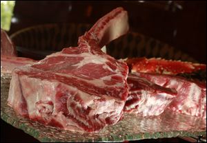 The tomahawk ribeye steak at the Final Cut Steak and Seafood restaurant.